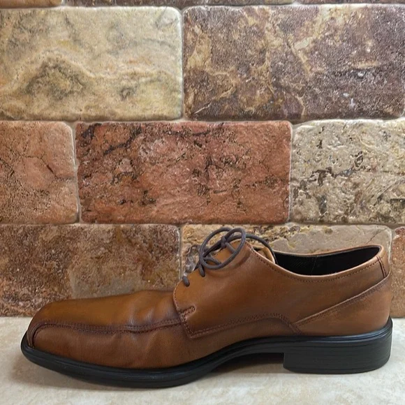 Ecco Men’s Lace Up Oxford Shoes Dress Shock Point Leather Brown Size 44/10-10.5 - Picture 10 of 16